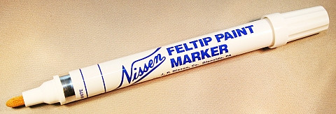 Nissen FPWHM White Feltip Paint Marker, Point Size: Medium