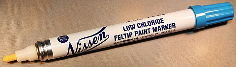 Nissen LCFPBU Blue Low Chloride Feltip Paint Markers Point Size:Medium