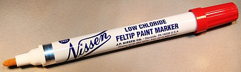 Nissen LCFPRE Red Low Chloride Feltip Paint Markers Point Size:Medium