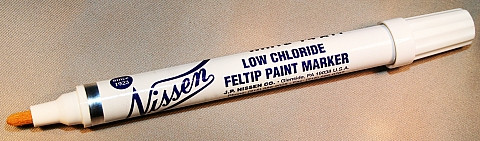 Nissen LCFPWH White Low Chloride Feltip Paint Markers Point Size:Medium, 12/Pk