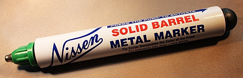 Nissen SBGNM Green Solid Barrel Metal Marker, 3/32" Point Size, 12/Pk