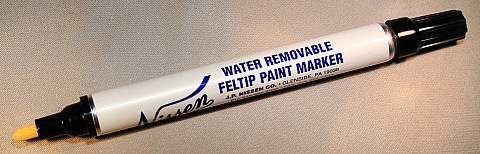 Nissen WRFPBK Black Water Removable Feltip Paint Marker, 48/Case