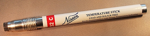 Nissen T450 Temperature Indicating Sticks, 450 Deg F (232 Deg C), 12/Pk