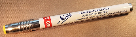 Nissen T482 Temperature Indicating Sticks, 482 Deg F (250 Deg C)