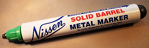 Nissen SBGNB Green Solid Barrel Metal Marker, 1/8" Point Size