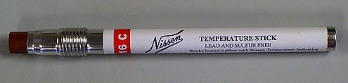 Nissen T600 Temperature Indicating Sticks, 600 Deg F (316 Deg C)