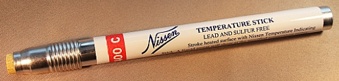 Nissen T752 Temperature Indicating Sticks, 752 Deg F (400 Deg C), 12/Pk
