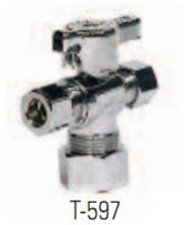 Legend Valve 114-803 1/2" FIP X 3/8" OD X 3/8" OD T597 Dual Outlet Valve