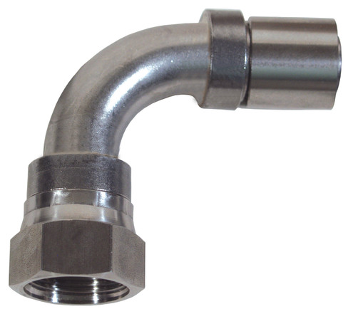 Dixon FJS90-05-05 Nominal Smooth Bore 90 Deg Fem JIC for -5 PTFE Hose (304SS) 5/16" Thd