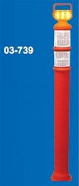 Cortina 03-739 Easy Grab Delineator Post flared 45" w/2 ea. 3" HI Collars & 2 strobes