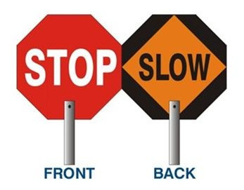 Cortina 03-837 Paddle, Stop/Slow Plastic 18" Diamond Grade Sheeting