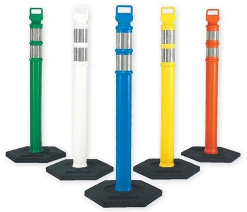 Cortina 03-747RBC EG Delin Post Flared 45", Orange w/2" ea. 3" Collars, 10# rubber base in box