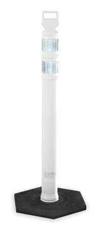 Cortina 03-747WRBC EG Delin Post 45", White w/2" ea. 3" HI Collars w/10# rubber base in box