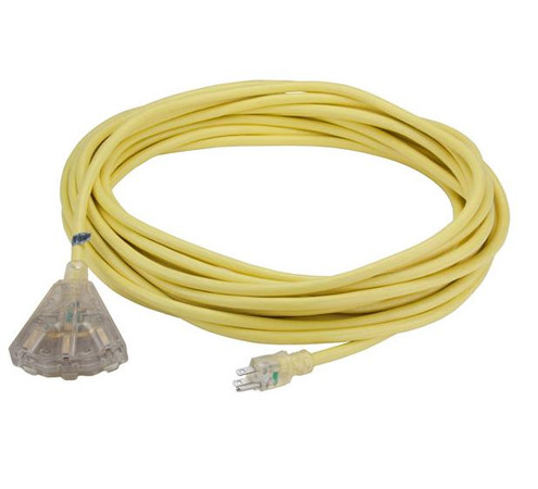 Bayco SL-747L 50' Triple-Tap 12/3 Pro Extension Cord w/Lighted End