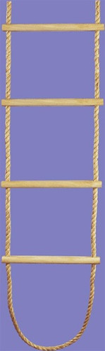 Gemtor 322 Nylon Rope Industrial Ladder, Hardwood Rungs, Per Foot