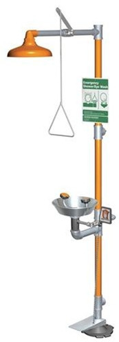 Safety Station with Eye/Face Wash, Hand and Foot Control, Stainless Steel Bowl