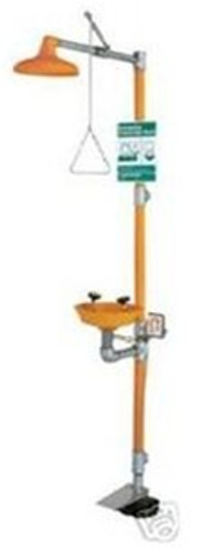 Safety Station with Eye/Face Wash, Hand and Foot Control, Plastic Bowl