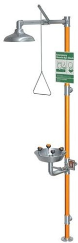 Safety Station with WideArea Eye/Face Wash, All-Stainless Steel Construction