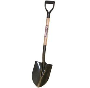 Midwest Rake 49151 ProContractor Round Point Shovel, 30" Standard D-Grip Wood Handle