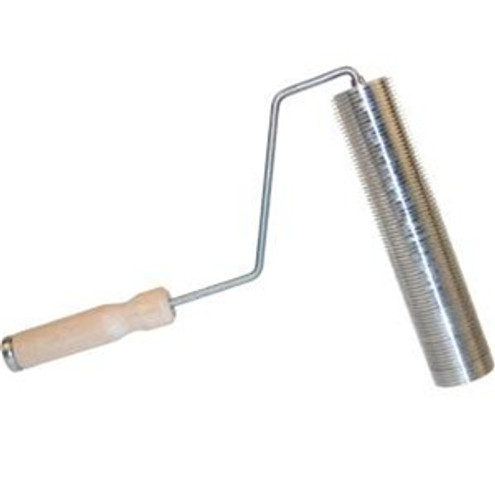 Midwest Rake 48329 9" Aluminum Ribbed Roller, 2" Diameter, Wood Handle - Complete Tool