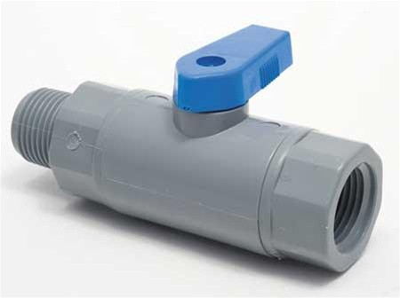 SMC 6380490 Ball Valve, 1/4 In, FNPT x MNPT, PVC
