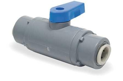 SMC PVC 638-4SMC4SMC-F Ball Valve, 1/4 In, Push To Connect, PVC