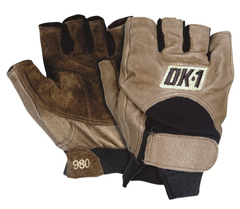 OK-1 OK-980 Half Finger Impact Style, Hook and Loop Closure.