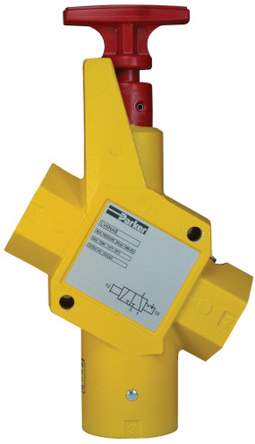 Dixon LV6N6D Lockout Valve w/Red Plastic Handle 3/4" Port In/Out, 3/4" Exhaust,Alum