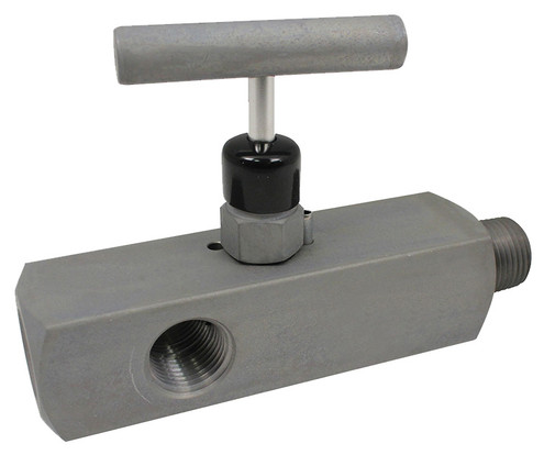 Dixon MFC204 1/2" Steel Multiport Needle Valve Male-to-Fem, Hard Seat, T-Handle