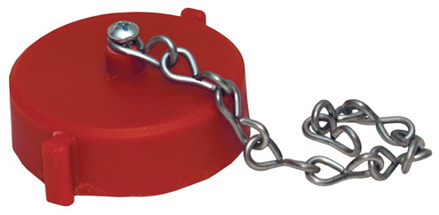 Dixon PFCW200 2" NPSH CAP W/ CHAIN RED STYRENE