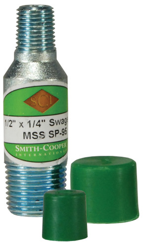 Dixon SW80-100075 1" x 3/4" Swage Nipple, Green Cap Zinc Plated Sch80