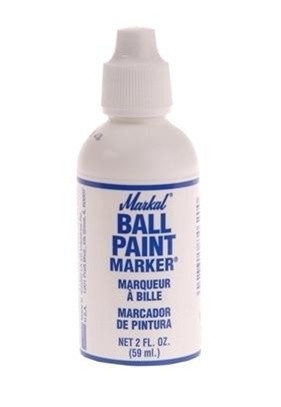 Markal 84600 Ball Paint Marker Metal Tip, Plastic Bottle White Carded, 24/Case