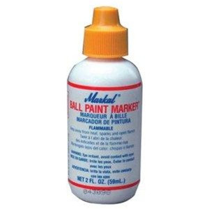 Markal 84601 Ball Paint Marker Metal Tip, Plastic Bottle Yellow Carded, 24/Case