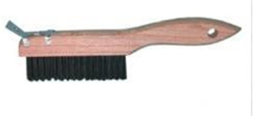 Magnolia Brush 4-SC Round Carbon Steel Wire Shoe Handle Scratch Brush with Scraper
