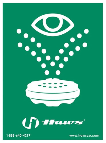 Haws SP175 vertical universal emergency eyewash sign