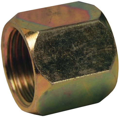 Dixon 0318-4 7/16"-20 Fem JIC 37 Deg Flare Nut x 1/4" Tube OD (Zinc Plated Steel)