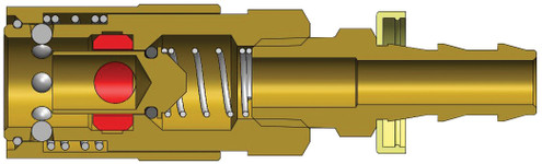 Dixon 2CMB2-B 1/4" MOLD COUP, 1/4" P-LOC VALVED Body Material: BRASS Body Size: 1/4"