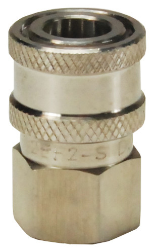 Dixon 2EF2-S 1/4" STR8-THRU COUP, 1/4" NPTF, 303 Body Material: 303 STAINLESS Body Size: 1/4"
