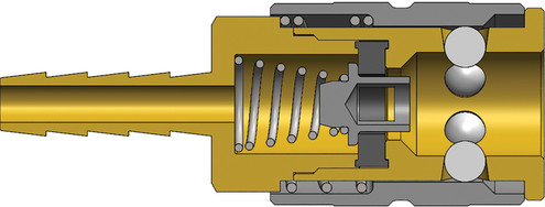 Dixon 2FS3-B 1/4" IND COUPLER, 3/8" BARB, BRASS Body Material: BRASS Body Size: 1/4"