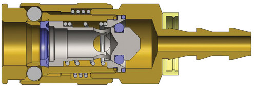 Dixon 2UB3-B 1/4" UNI COUPLER, 3/8" P-LOC BRASS Body Material: BRASS Body Size: 1/4"