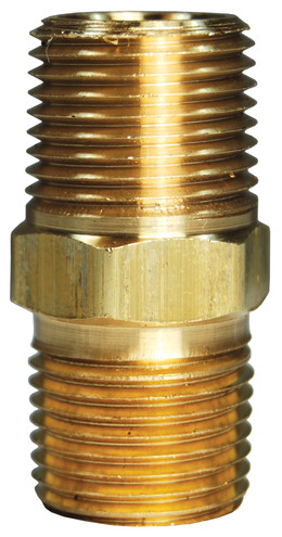Dixon 3700202C 1/8" NPTF Brass Male Hex Nipple