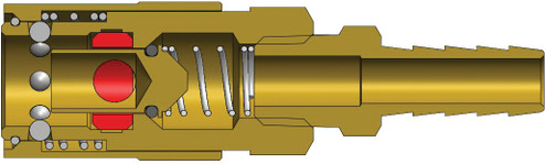 Dixon 3CMS3-B 3/8" MOLD COUP, 3/8" BARB VALVED Body Material: BRASS Body Size: 3/8"