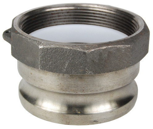 Dixon 400-A-MIINSERT 4" Male Adapter x Fem NPT w/ Insert Unplated Malleable Iron