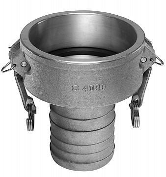 Kuriyama AL-C4030 Aluminum Reducing Coupler x Hose Shank, 4 x 3"