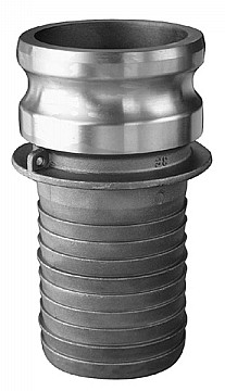 Kuriyama AL-E125 Aluminum Part E Male Adapter x Hose Shank, 1-1/4"