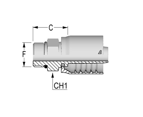 Alfagomma C12113010-06060 SAE Solid Male O-Ring Boss Fitting, 0.38", 9.50 mm