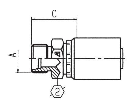 Alfagomma C12213B10-0404 Bite Type Tube Fitting, 0.25", 6.40 mm