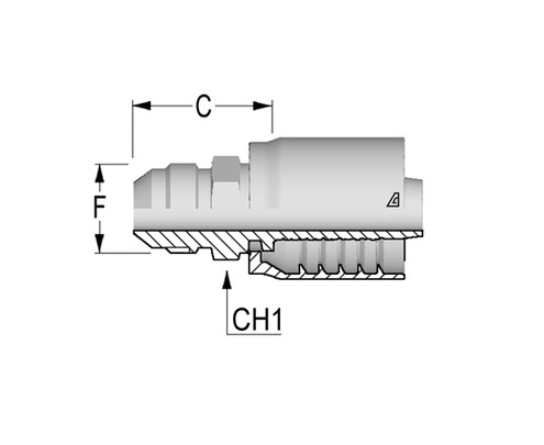 Alfagomma C12412510-1616 JIC Solid Male 37 Deg, 1.00", 25.40 mm