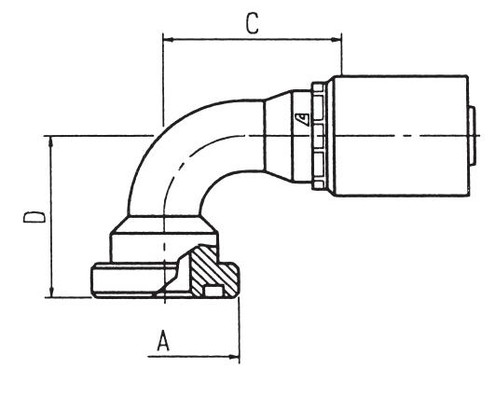 Alfagomma C12243360-1212 60 Deg O-Ring Flange SAE J518 Code, 0.75", 19.00 mm 61 Solid Bent Tube