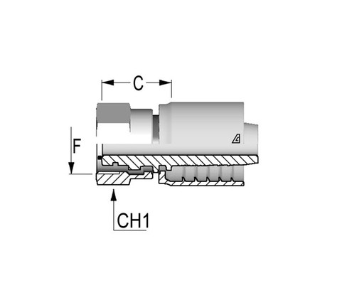 Alfagomma C12412811-1212 NPTF Male Swivel 60 Deg Seat, 0.75", 19.00 mm
